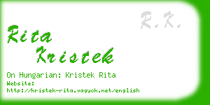 rita kristek business card